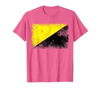 Anarcho Capitalist Distressed Flag Tee AnCap Tshirt T-Shirt, Men, Pink Heather, Large