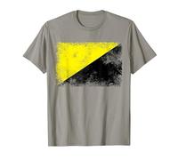 Anarcho Capitalist Distressed Flag Tee AnCap Tshirt T-Shirt, Men, Slate Grey, XX-Large