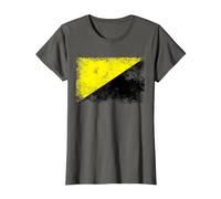 Anarcho Capitalist Distressed Flag Tee AnCap Tshirt T-Shirt, Women, Asphalt Grey, X-Large