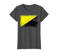 Anarcho Capitalist Distressed Flag Tee AnCap Tshirt T-Shirt, Women, Dark Heather Grey, Medium