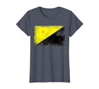 Anarcho Capitalist Distressed Flag Tee AnCap Tshirt T-Shirt, Women, Heather Blue, XX-Large