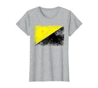 Anarcho Capitalist Distressed Flag Tee AnCap Tshirt T-Shirt, Women, Heather Grey, Large