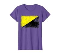 Anarcho Capitalist Distressed Flag Tee AnCap Tshirt T-Shirt, Women, Purple Heather, X-Small