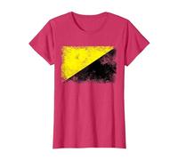 Anarcho Capitalist Distressed Flag Tee AnCap Tshirt T-Shirt, Women, Red Heather, X-Small