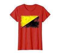 Anarcho Capitalist Distressed Flag Tee AnCap Tshirt T-Shirt, Women, Red, XX-Large
