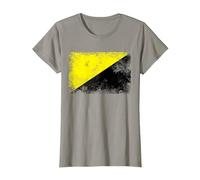 Anarcho Capitalist Distressed Flag Tee AnCap Tshirt T-Shirt, Women, Slate Grey, X-Small