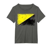 Anarcho Capitalist Distressed Flag Tee AnCap Tshirt T-Shirt, Women's Plus, Asphalt Grey, 6X