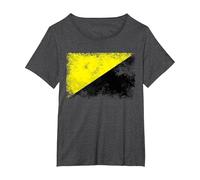 Anarcho Capitalist Distressed Flag Tee AnCap Tshirt T-Shirt, Women's Plus, Dark Heather Grey, 2X
