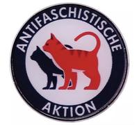 Anarcho-Syndicalism Black Red Cat Symbol Anarchist Union Socialist Flag Anarchy Communist Communism 1.15" Enamel Pin, 1.15 inches, Enamel, enamel