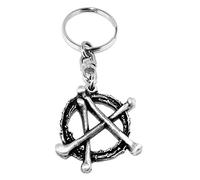 Anarchy Cross Bones Pewter Keyring in gift pouch (Made in UK)