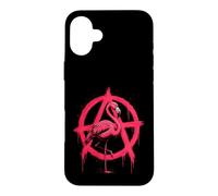 Anarchy Flamingo Punk Rock Protest Graffiti Rebellion Case for iPhone 16 Plus