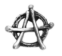 Anarchy Gothic Cross Bones Pin Badge Pewter Brooch (Made in the UK)