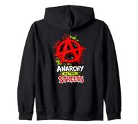 Anarchy in the Streets - Bold Punk Rock Anarchist Zip Hoodie