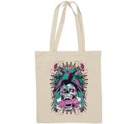 Ànarchy Pink And Black Raven Skull Art Natural Cotton Tote Bag White