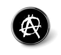 Anarchy Round Enamel Lapel Pin Backpack Brooches Badge Jewelry Aesthetic Jackets Hats Decor Art