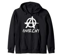 ANARCHY SIGN REBEL SKATEBOARD VINTAGE RETRO T-SHIRT Zip Hoodie