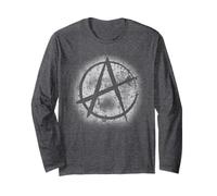 Anarchy Symbol Design - Distressed Stencil Anarchist Long Sleeve T-Shirt