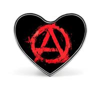 Anarchy Symbol Metal Badge Pins Heart Brooches | Lapel Pins for Shirt Backpack Jacket Hat Coat Bag Clothing Jewelry Accessories Gifts for Women Men
