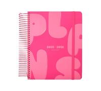 Anartik 25-26 spiral plans pink fuchsia day page A5 bilingual FSC paper 80 g.