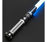 ANASABER Dueling Lightsaber, Motion Control Lightsabers for Adults,Smooth Swing Light Saber with 16 Sound Fonts,RGB 12 Colors Changeable, Metal Hilt for Xmas Gift, Halloween Cosplay, S9 (Black)