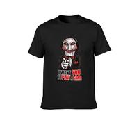 Anaser Saw Jigsaw Billy Puppet I Want You to Play A Game Unisex T-Shirt Printed Tee Graphic Top Men T-Shirt Black S