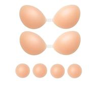 ANASH Sticky Bra, Stick on Bra for Women with 2 Nipple Covers, Women Silicone Strapless for Partywear,Weddings, Ideal for Off Shoulder (UK, Cup & Band, D, 2, Skin)