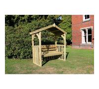 Anastasia 3 Seat Arbour - Min. Assembly Required - Set of Cushions Inc Churnet Valley Garden Furniture Ltd Brown One Size