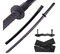 ANATAK Japanese Katana Sword - Black Polypropylene Blade with Saya Samurai Training Sword for Cosplay 40 Inch
