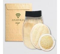 Anatolia Soap Turkish Hammam Cream Exfoliating Cesse & Body, Loofah & Face, Loofah for Shower, Exfoliation, Body Scrub, Skin Scrub and Dead Skin Remover, for Men and Women, Pack of 3 (1