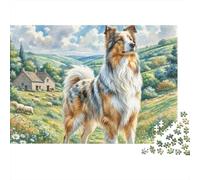 Anatolian Shepherd Dog 1000 Pieces Jigsaw Puzzles Engaging Educational Games Collie in Field Jigsaw Puzzles Home Decoration for Adults And Kids 70x50cm/1000pcs