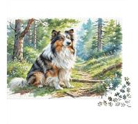 Anatolian Shepherd Dog Recycled Paper Collie in Forest Path with Mossy Rocks Jigsaw Puzzle Challenging 70x50cm/1000pcs