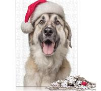 Anatolian Shepherd Dog with Santa Hat Puzzle Relax Challenge Toy Paper Rectangular Jigsaw Puzzle for Boy Or Girl Gifts 1000pcs (75x50cm)