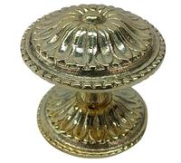 Anatolica Antique Solid Brass Centre Front Door Knob Pull Dia 3 inches Ornate Single Dummy (Polished Brass)