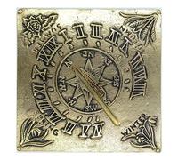 Anatolica Brass Sundial Plate, Square 7 inches, Featuring the Four Seasons, Unlacquered Finish (Antique Brass)