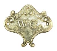 Anatolica Brass Wc Toilet Door Sign, Unlacquered Finish (Polished Brass)