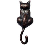 Anatolica Cat Door Knocker Solid Brass 6.11 inches (Antique Copper)