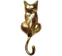 Anatolica Cat Door Knocker Solid Brass 6.11 inches (Polished Brass)