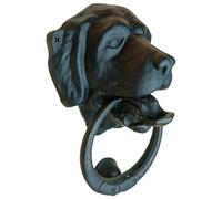 Anatolica Dog Door Knocker, Solid Brass, 6.7 inches, Labrador Retriever Head, Front Door Ornament, Unlacquered Finish (Black Oxide)