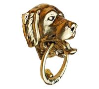 Anatolica Dog Door Knocker, Solid Brass, 6.7 inches, Labrador Retriever Head, Front Door Ornament, Unlacquered Finish (Antique Brass)