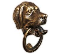 Anatolica Dog Door Knocker,Solid Brass,7.9 inches, Labrador Retriever Head,Front Door Ornament(Bronze)