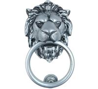 Anatolica Lions Head Door Knocker,7.1 inches,Solid Brass,Regency Period(Antique Silver)