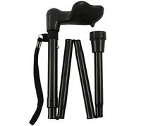 Anatomical Black Right Handed Shorter Folding Walking Stick