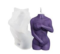 Anatomical Body Art Mold - Naked Shy Woman Man Figure, Reusable Silicone Casting, Creative Sculpting Kit | Crafting Accessory for Home Decor, Personalized Candle Projects, Artistic Desk Display