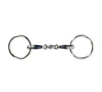 Anatomical double-jointed snaffle bit with two rings for horse QHP