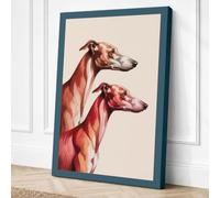 Anatomical Greyhounds Modern Canvas Wall Art Print 18x12 Inch (46 x 30 cm)