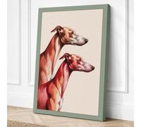 Anatomical Greyhounds Modern Canvas Wall Art Print 18x12 Inch (46 x 30 cm)