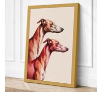 Anatomical Greyhounds Modern Canvas Wall Art Print 36x24 Inch (91 x 61 cm)