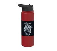 Anatomical Heart Barbed Wire Gothic Glass Stainless Steel Insulated Water Bottle