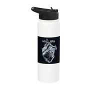 Anatomical Heart Barbed Wire Gothic Glass Stainless Steel Insulated Water Bottle