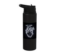 Anatomical Heart Barbed Wire Gothic Glass Stainless Steel Insulated Water Bottle